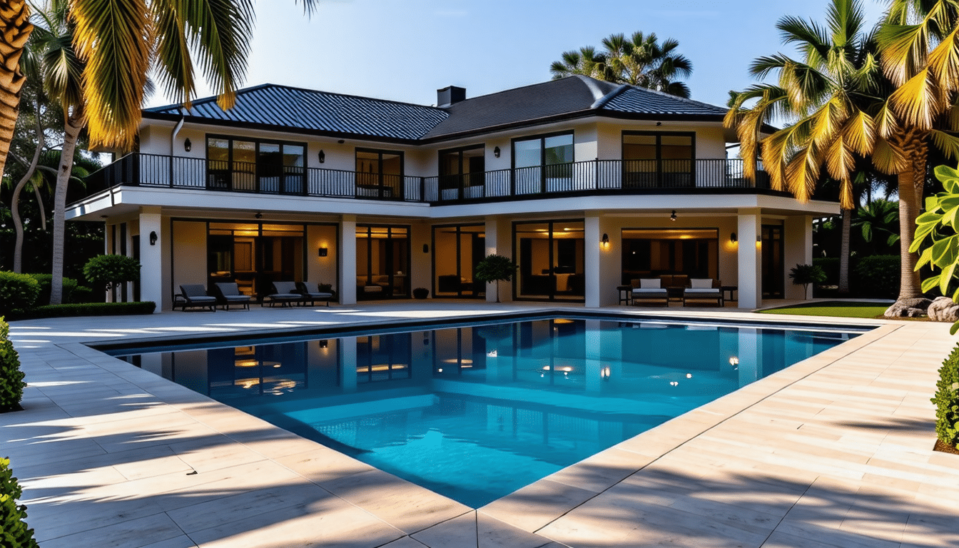 découvrez cette incroyable maison à 28 minnetonka rd en floride, avec une piscine à débordement d'eau salée de 70 pieds.